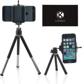 img 4 attached to 📷 Universal Adjustable Tripod Kit with Phone Holder, Velvet Phone Bag, Microfiber Cleaning Cloth - Compatible with iPhone, Samsung, and Most Phone Models