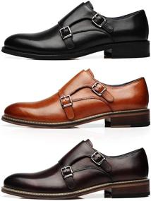 img 3 attached to Milano Leather Double Comfortable Business Men's Shoes