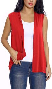 img 3 attached to 👗 Sleeveless Front Cardigan: Stylish Lightweight Women's Clothing in Coats, Jackets & Vests