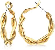 💫 uhibros gold hoop earrings: classy twisted style, hypoallergenic women's fashion jewelry logo