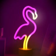 🦩 eyejoy neon signs flamingo light: stylish table and wall decor with led neon lights - usb and battery powered pink night light ideal for bedroom, birthday, wedding, party gifts, girls and kids room decoration логотип