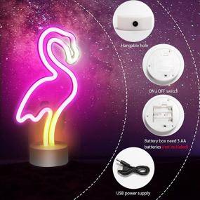 img 1 attached to 🦩 eyeJOY Neon Signs Flamingo Light: Stylish Table and Wall Decor with LED Neon Lights - USB and Battery Powered Pink Night Light ideal for Bedroom, Birthday, Wedding, Party Gifts, Girls and Kids Room Decoration