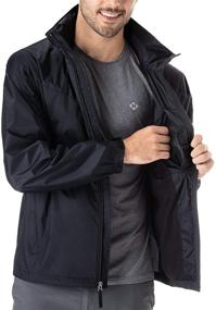 img 2 attached to 🧥 NAVISKIN Men's Lightweight Waterproof Rain Jacket with Hideaway Hood - Packable Poncho for Raincoat