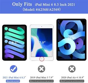 img 3 attached to 📱 Soke New iPad Mini 6 Case - Slim Trifold Stand, Apple Pencil Charging, Auto Wake/Sleep, Premium Protective PC Back Cover (Navy)