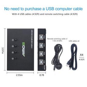 img 1 attached to 🖥️ 4-Port USB Switch Selector: AIMOS USB KVM Switcher for Sharing 4 Computers and 4 USB Devices with One-Button Swapping - Ideal for Mouse, Keyboard, Printer, Scanner (Includes 4 USB Cables)