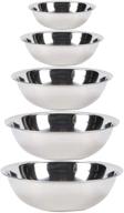 vollrath economy mixing bowl set - 5 pcs 🍲 (0.75, 1.5, 3, 4 &amp; 5-quart) - premium stainless steel quality logo
