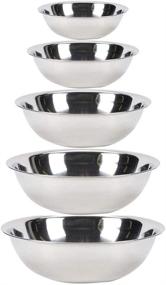 img 3 attached to Vollrath Economy Mixing Bowl Set - 5 pcs 🍲 (0.75, 1.5, 3, 4 &amp; 5-Quart) - Premium Stainless Steel Quality