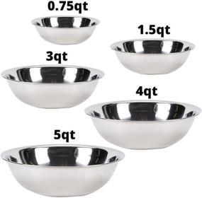 img 1 attached to Vollrath Economy Mixing Bowl Set - 5 pcs 🍲 (0.75, 1.5, 3, 4 &amp; 5-Quart) - Premium Stainless Steel Quality