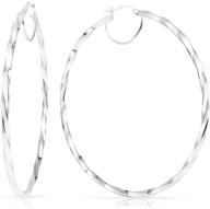 🏼 solidsilver- sterling silver lightweight click top twisted hoop earrings, high polished, available in sizes 15-70mm logo