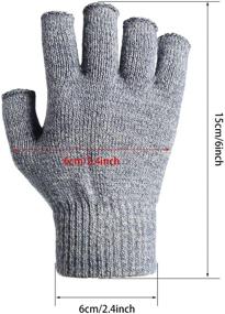 img 2 attached to Non-Slip Knitted Fingerless Winter Gloves by Sintege