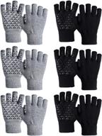 non-slip knitted fingerless winter gloves by sintege logo