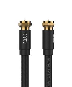 img 2 attached to 25ft Triple Shielded RG6 Coaxial Cable - In-Wall Rated with Gold Plated Connectors for Digital Audio Video (Black) - Male F Connector Pin Included