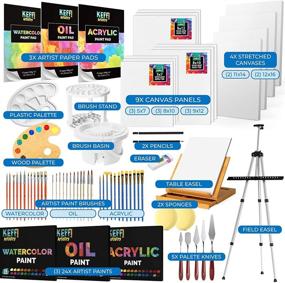 img 3 attached to 🎨 Полный набор художественных материалов для взрослых - Комплекты для живописи с акриловыми, акварельными и масляными красками. Включает художественный мольберт и аксессуары.