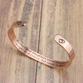 img 2 attached to 🌟 Motivational Jewelry for Women: 18K Rose Gold Monogrammed Mantra Cuff Bangle with Hidden Message, Stainless Steel Friendship Bracelet for Christmas, Birthday & Special Occasions