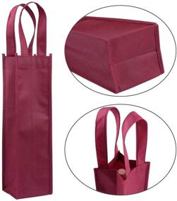 img 1 attached to 🍷 Stylish and Convenient Single Wine Tote Bag - Sdootjewelry 24 Pack Non-woven Wine Gift Bags Reusable Single Bottle Wine Bag with Handles - Dark Red