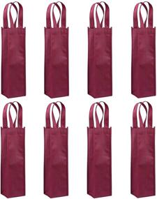 img 4 attached to 🍷 Stylish and Convenient Single Wine Tote Bag - Sdootjewelry 24 Pack Non-woven Wine Gift Bags Reusable Single Bottle Wine Bag with Handles - Dark Red