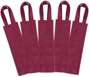 img 2 attached to 🍷 Stylish and Convenient Single Wine Tote Bag - Sdootjewelry 24 Pack Non-woven Wine Gift Bags Reusable Single Bottle Wine Bag with Handles - Dark Red