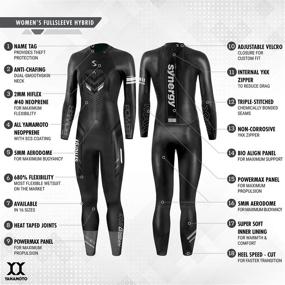 img 2 attached to 🏊 Women's Hybrid Full Sleeve Smoothskin Neoprene Synergy Triathlon Wetsuit - Ironman & USAT Approved for Open Water Swimming