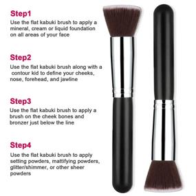 img 1 attached to 🖌️ Flat Top Kabuki Foundation Brush - Face Base Makeup Brush for Blending, Stippling, Concealer - Buffing, Blurring, Liquid/Cream/Mineral/Wet Cosmetics - Pack of 2