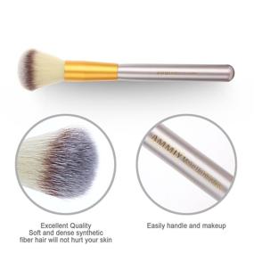 img 3 attached to 🌟 AMMIY Professional Wood Handle Makeup Brushes Set - 18 PCs Premium Synthetic Brushes for Contour, Concealers, Foundation Blending, and More with PU Leather Bag - Champagne