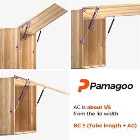 img 2 attached to 💪 Pamagoo 20 inch Gas Spring Struts Shocks: Heavy-Duty 100Lb Per Lift Support with L-Type Mounts for Toolbox, Storage Chests, TV Cabinets, and More!