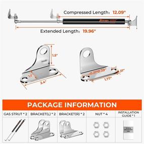 img 1 attached to 💪 Pamagoo 20 inch Gas Spring Struts Shocks: Heavy-Duty 100Lb Per Lift Support with L-Type Mounts for Toolbox, Storage Chests, TV Cabinets, and More!