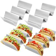 🌮 convenient dishwasher-safe stainless steel taco holder packs logo