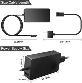 img 2 attached to 💡 65W Charger for Surface Pro - Compatible with Microsoft Surface Pro 3/4/5/6/7/X/Surface Laptop /2/3 Surface Go & Surface Book - Includes Wall Plug and Power Cord