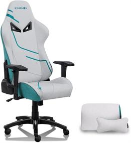 img 4 attached to 🎮 KARNOX Genie Gaming Chair - Ergonomic PC Office Chair with Lumbar Support, Headrest, and 360° Reclining - Cloth Gaming Chair for Teens in Vibrant Green