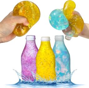 img 4 attached to ✨ Colorful Glittery Squishy Bottles for Sensory Stimulation
