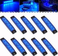 🚤 enhance your marine experience with pseqt led boat interior lights: marine courtesy light strip for deck, transom, cockpit, navigation, waterproof for fishing pontoon, kayak, yacht, sailboat (blue 10pcs) логотип