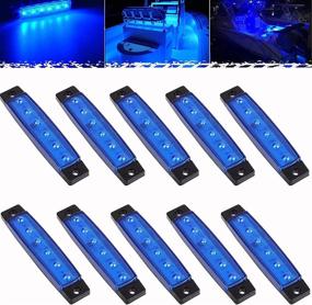 img 4 attached to 🚤 Enhance Your Marine Experience with PSEQT LED Boat Interior Lights: Marine Courtesy Light Strip for Deck, Transom, Cockpit, Navigation, Waterproof for Fishing Pontoon, Kayak, Yacht, Sailboat (Blue 10Pcs)