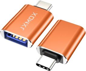 img 4 attached to 🔌 Две штуки адаптеров USB C к USB - адаптер Thunderbolt 3 к USB 3.0 OTG для MacBook Pro, Chromebook, Pixelbook, Microsoft Surface Go, Galaxy S8 S9 S10 Plus, Note 8 9, Pixel 2 3 (Оранжевый)