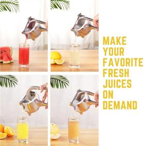 img 2 attached to Portable Fruit Juicer, Manual Squeezer and Press, Ideal for Orange, Lemon, and Melon, with Bonus of 10 Stainless Steel Straws