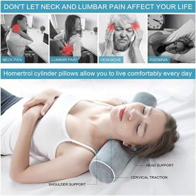 img 2 attached to 🌛 Cylinder Pillows: Optimal Neck and Shoulder Pain Relief, Cervical and Lumbar Traction. Ergonomic Design for Neck Physical Therapy, Supporting Spine Health. Measurements: 4x17 inches (Gray)
