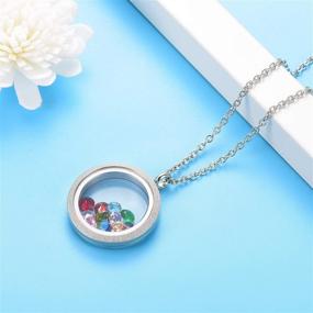 img 1 attached to 📿 Stainless Floating Necklace Birthstones Boys' Jewelry – EVERLEAD Exclusive Collection