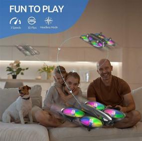 img 1 attached to Tomzon A31 Mini RC Drones Toy for Kids - 7 Colors LED Light, 3 Speeds Adjustment, 3D Flips, Headless Mode, Altitude Hold, Remote Control, Gifts for Beginner Boys Girls - Includes 2 Batteries