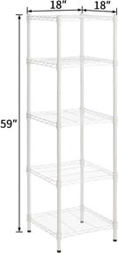 img 2 attached to 🗄️ Organize Your Space with MATICO 5 Tier Adjustable Metal Shelving Rack: A Heavy Duty, White Steel Standing Wire Unit for Kitchen or Bathroom