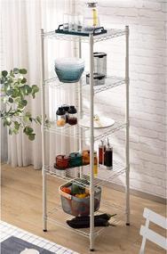 img 1 attached to 🗄️ Organize Your Space with MATICO 5 Tier Adjustable Metal Shelving Rack: A Heavy Duty, White Steel Standing Wire Unit for Kitchen or Bathroom