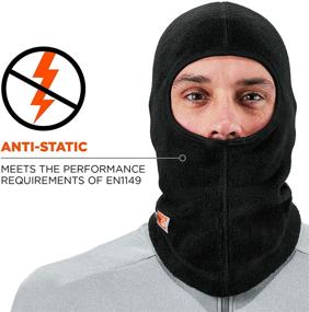 img 2 attached to 🔥 FR Rated Balaclava: Thermal Fire Resistant Modacrylic Fleece Winter Face Mask by Ergodyne N-Ferno 6828, Black