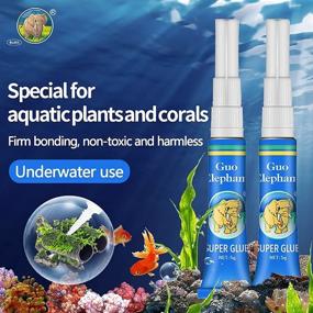 img 1 attached to 🐠 Aquarium Glue for Aquascaping - 2 pcs, Safe and Quick-Drying Instant Adhesive for Water Plants, Corals, Moss, Stone, Wood - Non-Toxic, Fresh and Salt Water Compatible - Multiple Colors Available