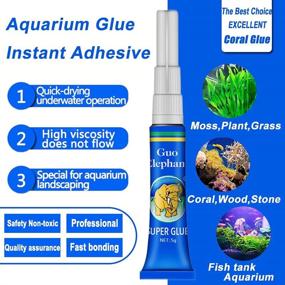 img 2 attached to 🐠 Aquarium Glue for Aquascaping - 2 pcs, Safe and Quick-Drying Instant Adhesive for Water Plants, Corals, Moss, Stone, Wood - Non-Toxic, Fresh and Salt Water Compatible - Multiple Colors Available