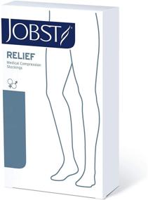 img 1 attached to 🧦 JOBST Relief Compression Stockings: 15-20 mmHg, Knee High, Closed Toe, Large Full Calf in Black