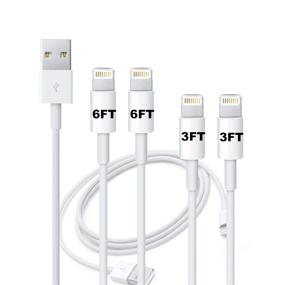 img 4 attached to 📱 Набор зарядки для iPhone высокой скорости - 4PACK 3/3/6/6футовые USB-кабели для зарядки iPhone 11 Pro Max XS XR X 8 7 6S 6 Plus SE 5S - включен быстрый кабель для передачи данных