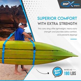 img 2 attached to 🏄 Paddle Board Carrier - 100% Safe Storage Solution for Kayak, Surfboards, Longboard - SUP Carrying Strap with Stainless Steel Clips, Adjustable Heavy-Duty Shoulder Sling - Surfing Paddle Board Accessories - BSFX