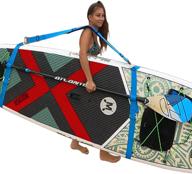 🏄 paddle board carrier - 100% safe storage solution for kayak, surfboards, longboard - sup carrying strap with stainless steel clips, adjustable heavy-duty shoulder sling - surfing paddle board accessories - bsfx logo