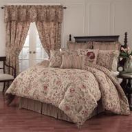 🌸 waverly imperial dress modern farmhouse floral 4-piece reversible comforter set, queen size, antique design logo