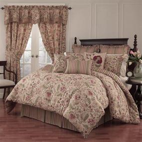 img 1 attached to 🌸 Waverly Imperial Dress Modern Farmhouse Floral 4-Piece Reversible Comforter Set, Queen Size, Antique Design