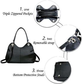 img 3 attached to 👜 KKXIU Синтетические сумки и кошельки для женщин с застежками-молниями.