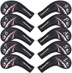 img 4 attached to 10pcs/Set Shark Golf Club Iron Head Covers with Numbered Sides - Zipper Closure for Right & Left Handed Golfers